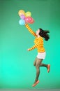 Beautiful young woman jumping Royalty Free Stock Photo