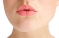 Beautiful young woman with kissing lips Royalty Free Stock Photo