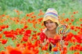 Beautiful young woman with lollipop Royalty Free Stock Photo