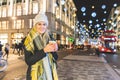 Beautiful young woman in London on winter Royalty Free Stock Photo