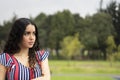 Beautiful young woman looks away Royalty Free Stock Photo