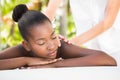 Beautiful young woman on massage table Royalty Free Stock Photo