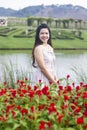 Beautiful Young Woman Meadow of Flowers Royalty Free Stock Photo