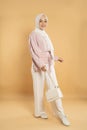 beautiful young woman muslim asian dressed in the hijab modern style Royalty Free Stock Photo