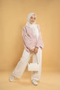 beautiful young woman muslim asian dressed in the hijab modern style Royalty Free Stock Photo