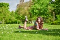 Beautiful young woman near the Eiffel tower Royalty Free Stock Photo