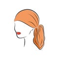 Beautiful Young Woman in an Orange Head Bandana Royalty Free Stock Photo