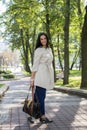 Beautiful Young Woman Outdoors. Enjoy Nature. Healthy Smiling Girl Royalty Free Stock Photo