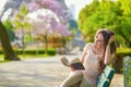 Beautiful young woman in Paris Royalty Free Stock Photo