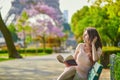 Beautiful young woman in Paris Royalty Free Stock Photo