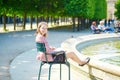 Beautiful young woman in Paris Royalty Free Stock Photo