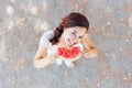 Beautiful young woman at park eating a slice of watermelon Royalty Free Stock Photo