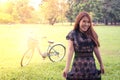 Beautiful young woman in the park