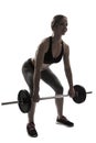 Beautiful young woman portrait fitness deadlift Royalty Free Stock Photo