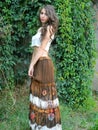 Beautiful young woman,posing in city of Sighisoara, Romania.