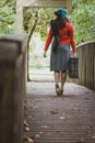 Beautiful young woman posing in vintage 1940s clothes Royalty Free Stock Photo