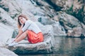 Beautiful young woman relaxing in the nauture Royalty Free Stock Photo