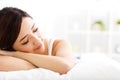 Beautiful young woman sleep on the bed Royalty Free Stock Photo