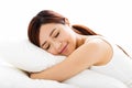 Beautiful young woman sleep on the bed Royalty Free Stock Photo