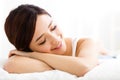 Beautiful young woman sleep on the bed Royalty Free Stock Photo