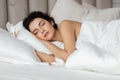 Young woman sleep  on white pillow Royalty Free Stock Photo