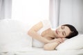 Beautiful Young woman sleeping in bed Royalty Free Stock Photo