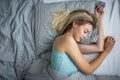 Beautiful young woman sleeping in bed Royalty Free Stock Photo