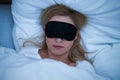 Young Woman Sleeping With Eye Mask Royalty Free Stock Photo