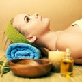 Beautiful young woman at a spa salon. Perfect Skin. Skincare Royalty Free Stock Photo