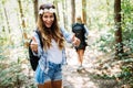 Beautiful young woman spending time in nature Royalty Free Stock Photo