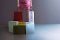 Beautiful young woman standing with shopping bags and boxes Royalty Free Stock Photo