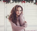 Beautiful young woman sweater Royalty Free Stock Photo