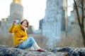 Beautiful young woman taking a selfie Royalty Free Stock Photo