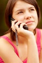 Beautiful young woman talking on cell phone Royalty Free Stock Photo