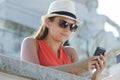 Beautiful young woman talking on mobile phone Royalty Free Stock Photo