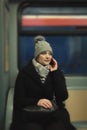 Beautiful young woman talking on the phone Royalty Free Stock Photo