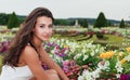 Beautiful Young Woman in Versailles Royalty Free Stock Photo