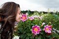 Beautiful Young Woman in Versailles Royalty Free Stock Photo