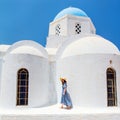 Young girl on Greek vacation Royalty Free Stock Photo