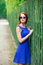 Beautiful young woman walking in the park Royalty Free Stock Photo