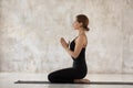 Beautiful woman practicing yoga, Hero pose, Virasana exercise