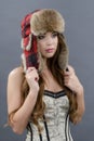 Beautiful Young Woman wearing Fur Hat Royalty Free Stock Photo