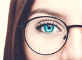 Beautiful young woman wearing glasses. Close up shot. Royalty Free Stock Photo