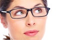 Beautiful young woman wearing glasses portrait. Royalty Free Stock Photo