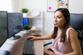 Stock broker making a work call at home Royalty Free Stock Photo