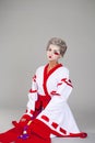 Beautiful young woman in white kimono Royalty Free Stock Photo