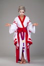 Beautiful young woman in white kimono Royalty Free Stock Photo