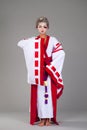 Beautiful young woman in white kimono Royalty Free Stock Photo