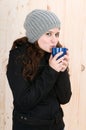 Beautiful young woman with winter clothes Royalty Free Stock Photo