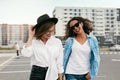 Beautiful Young Women In Casual Clothes Having Fun Outdoors Royalty Free Stock Photo